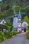 NELSON, NEW ZEALAND, FEBRUARY 5, 2020: Historial church and windmill at Founders Heritage Park at Nelson, New Zealand