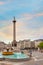 Nelson`s Column at Trafalgar Square in London, UK