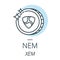 NEM cryptocurrency coin line, icon of virtual currency