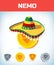 Nemo in mexican hat. nemo. Digital currency. Crypto currency. Money and finance symbol. Miner bit coin criptocurrency