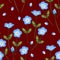 Nemophila Baby Blue Eyes Flower. Vector Illustration. on Red Background