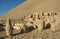 Nemrut Dag Milli Parki, Mount Nemrut with ancient statues heads of king anf Gods