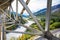 Nenana River Gorge valley view from the bridge in Alaska