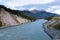 Nenana River at sunrise at Denali National Park, Alaska, USA