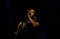 Neneh cherry live performance in Barcelona dark background