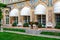 Neo-baroque style small landscaped courtyard called â€œSchmuckhofâ€ of the Kurhaus in Bad Kissingen, Bavaria, Germany