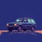 Neo-geo Minimalism Suv Illustration In Navy And Cyan