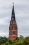 Neo-gothic Lutheran cathedral church in the historic centre of Pori town