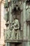 Neo-gothic statue of woman holding book