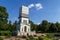 Neo-Gothic tower-like pavilion in Alexandrovsky park, Pushkin Tsarskoe Selo, Russia