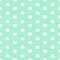 Neo-mint background with white hearts arranged in the lines.
