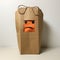 Neo-plasticist Brown Paper Bag With Sad Face And Eyes