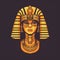 Neo-pop Pharaoh Mask: A Charming And Luminous Illustration