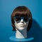 Neo-pop Sensibility: Blue Sunglasses On Male Mannequin Head