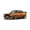 Neo-traditional Japanese Style Cartoon Brown Car In Vector Graphics
