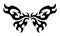 Neo Tribal Tattoo Wings. Y2K Tattoo Butterfly. Vector Black Gothic Element in Cyber Sigilism 2000s Style