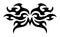 Neo Tribal Tattoo Wings. Y2K Tattoo Butterfly. Vector Black Gothic Illustration in Cyber Sigilism 2000s Style
