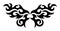 Neo Tribal Tattoo Wings. Y2K Tattoo Butterfly. Vector Black Gothic Ornament in Cyber Sigilism 2000s Style