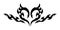 Neo Tribal Tattoo. Y2K Tattoo Heart. Vector Gothic Acid Element in 2000s Style