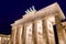 Neoclassical Brandenburg Gate Brandenburger Tor at night Pariser Platz Mitte Berlin Germany