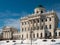 Neoclassical building of Pashkov House in Moscow on winter day