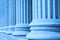 Neoclassical columns blue - business concept