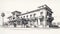 Neoclassical Italianate Architecture: Pencil Sketch Of Wine Country Italy