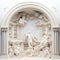 Neoclassical White Sculpture With Intricate Illustrations And Reimagined Religious Art