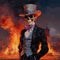 Neoclassicism Skeleton: A Meticulously Detailed Painting Inspired By Lil Nas X