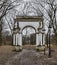 neoclassicism triumphal arch in the palace park, jablonna near warsaw