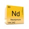 Neodymium chemical element symbol from periodic table