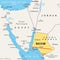 NEOM and the Sinai Peninsula, planned smart city in Saudi Arabia, political map