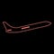 Neon airplane red color vector illustration flat style image