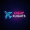 Neon airplane sign.