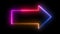 NEON arrow red pink orange blue light move around shape