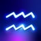 Neon Astrological Aquarius Horoscope zodiac sign icon