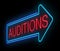 Neon auditions sign.