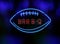 Neon Bar B Q barbecue Sign Football,