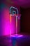 Neon basketball hoop. Generative AI