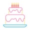 neon birthday cake icon