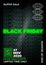 Neon Black Friday Typography Banner, Poster or Flayer Template. Creative Wave Grid Background Concept. Abstract