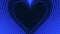 Neon blue and black heart on a dark background