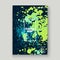 Neon blue greenery explosion paint splatter artistic cover desig