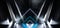 Neon Blue White Glowing Triangle Sci Fi Futuristic Virtual Spaceship Abstract Triangle Glossy Metal Concrete Grunge Dark Empty