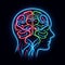 Neon Brain Hemispheres Concept