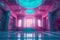 Neon Brilliance: Award-Winning Design with Bright Pink and Sky Blue Interiors