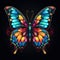 A neon butterfly with a retro color palette, spreading its wings that screams \\\'90s nostalgia by AI generated