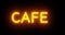 Neon cafe sign outside restaurant coffee bar - 4k