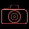 Neon camera red color vector illustration flat style image