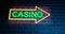 Neon Casino sign with glowing text in Las Vegas or Nevada - 4k